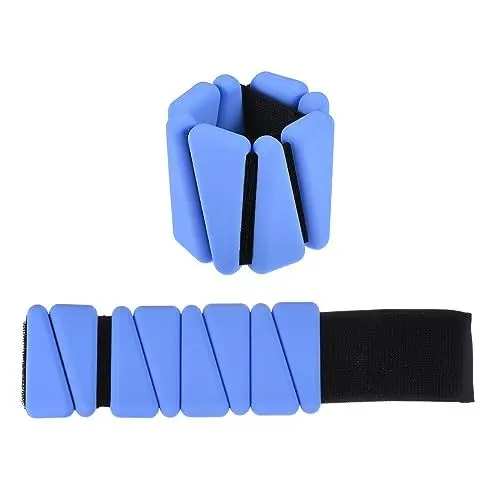 Produktbild: UHATa Einstellbar Handgelenk Knöchel Gewichte Verwendung für Fitness Training - 1 Lb Jede (2 pro Set) Workout Bein Gewichte - 1 Set - Blau