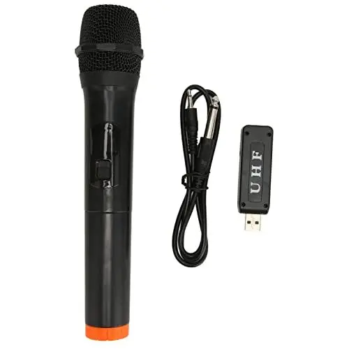 Produktbild: UHF-Funkmikrofon, 131 Fuß Reichweite Rauschunterdrückung UHF-Funkmikrofon Dynamisches Mikrofon mit 6,5-mm- und 3,5-mm-Anschlüssen
