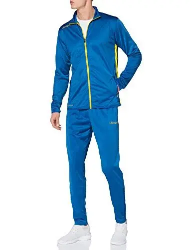 Produktbild: Uhlsport Kinder Essential Classic Trainingsanzug, Azurblau/limonengelb, 116 EU