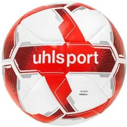 Produktbild: uhlsport Attack Addglue Fussball Soccer Spielball Trainingsball - mit Neuer ADDGLUE-Technologie - weiß/rot/silber - für Jugend und Aktive - FIFA Basic, 5
