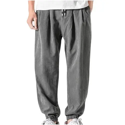 Produktbild: UHouse Herren Hose Cargohose 2024 Sommerhose Baumwolle Fashion Cargo Hosen Gutschein Teenager Jogginghosen Einfarbig Casual Weißes Haremshose Lang Kletterhose Herren Hosen Sale Grau XL