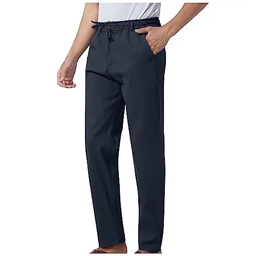 Produktbild: UHouse Hose Herren Cargo Hosen Sommer Leichte Sommerhose Baumwolle Basic Cargohosen Warehouse Deal Jungen Jogginghose Leinen Kletterhose Rot Lang Sporthosen Herren Hosen Sale Marine XL