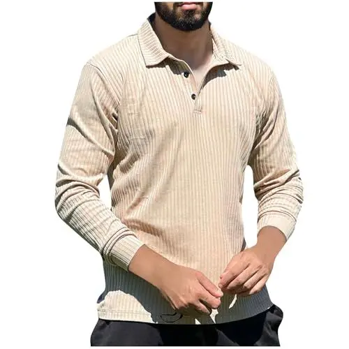 Produktbild: UHouse Tshirt Herren Langarm Shirt Mode Freizeit Langarmshirt Lässig Longsleeve Shirt mit Farbverlauf Leichte Sommershirt Rundhals Longshirt Dünner Sweatshirt Khaki L