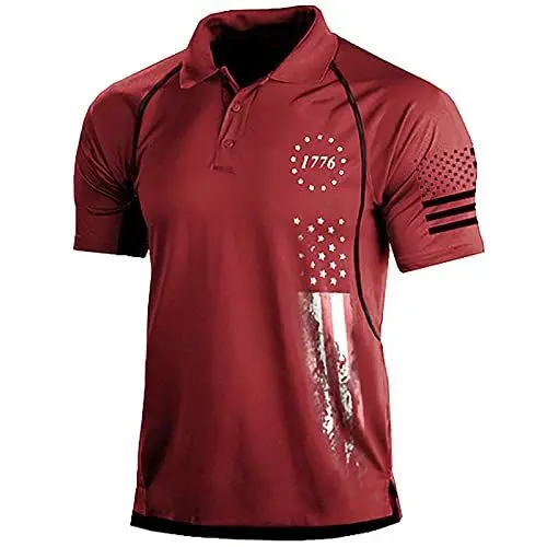 Produktbild: Uhr Mit Geheimfach Shirts Kurzarm Performance Patriotisches Shirt Lustiges Shirt Osterangebote (Red, S)