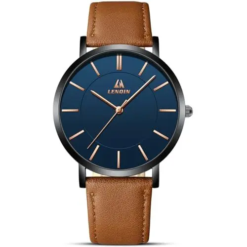 Produktbild: Uhren Herren Herren Uhr 30M wasserdichte Armbanduhr Analog Quarzuhr Mode Casual Designer Uhr für Männer Lederband