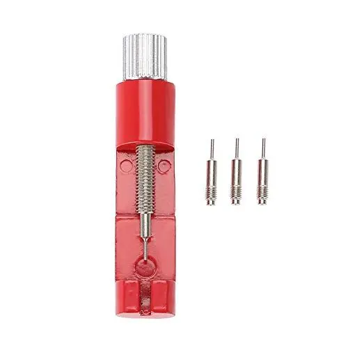 Produktbild: Uhrenarmband Link Pin Remover Tool, Metallarmband Strap Pins Removal Device, Uhrenarmband Strap Link Pin Adjuster Remover Einstellbare Repair Tool Zubehör-Kit für Uhrmacher mit 3 zusätzlichen(rot)