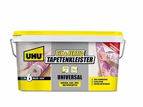Produktbild: UHU Fix & Fertig Tapetenkleister Universal, Eimer, Fertigkleister für die einfache Anbringung von Tapeten aller Art, 5 kg