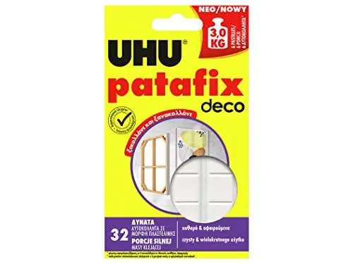Produktbild: UHU patafix deco, Starke, wieder ablösbare und wieder verwendbare Klebepads, Klebekraft bis zu 2 kg, 32 Stück