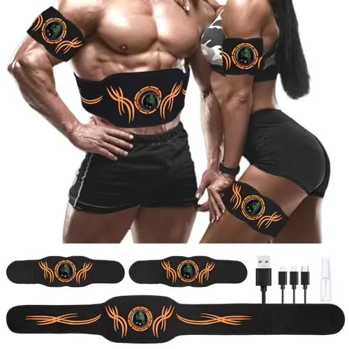 Produktbild: UIHOL EMS Trainingsgerät, EMS Elektrische Muskelstimulation USB-wiederaufladbarer tragbarer Fettverbrennung EMS Bauchmuskeltrainer Bauch- / Arm- / Bein-Fitness Trainings Gang