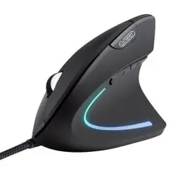 Produktbild: Uineer Vertikale Maus mit Kabel, USB ergonomische Maus mit 4 einstellbaren DPI, 6 Tasten, 1,5 m Kabel Computermaus für Laptop, Desktop, PC (schwarz)