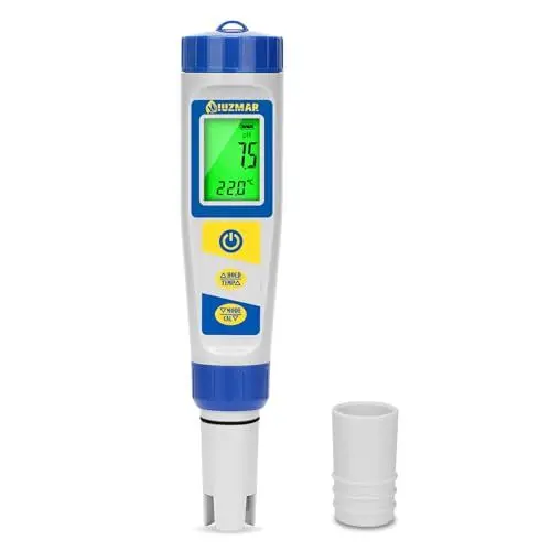 Produktbild: UIUZMAR Digitaler Pool Wassertester, pH und Chlor Messgerät für Pool, pH und Salzgehalt Messgerat für Whirlpool, Professional 7 in 1 pH Salz Chlor ORP EC TDS Temperatur Tester für Hydrokultur Aquarien