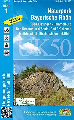 Produktbild: UK50-1 Naturpark Bayerische Rhön: Bad Kissingen, Hammelburg, Bad Neustadt a.d.Saale, Bad Brückenau, Mellrichstadt, Bischofsheim a.d. Rhön, Rieneck, ... Karte Freizeitkarte Wanderkarte)