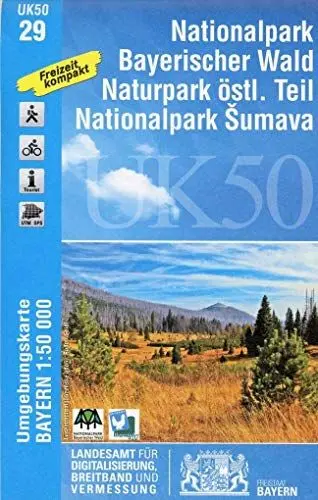 Produktbild: UK50-29 Nationalpark Bayerischer Wald, Naturpark östlicher Teil, Nationalpark Sumava: Regen, Zwiesel, Bayerisch Eisenstein, Grafenau, Frauenau, ... Karte Freizeitkarte Wanderkarte)