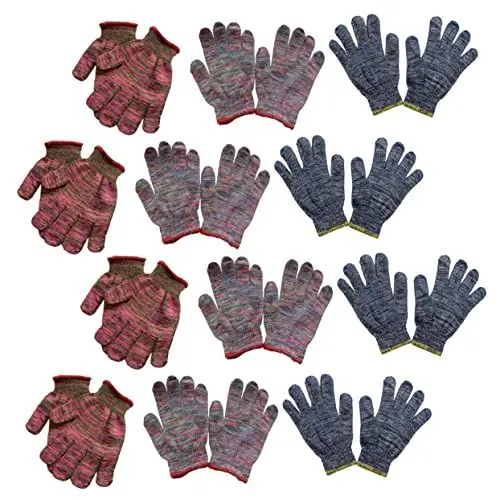 Produktbild: UKCOCO 12paare Rutschfeste Gartenhandschuhe Aus Nylon Verschleißfeste Arbeitshandschuhe Für Gartenarbeiten Zufällige Farben