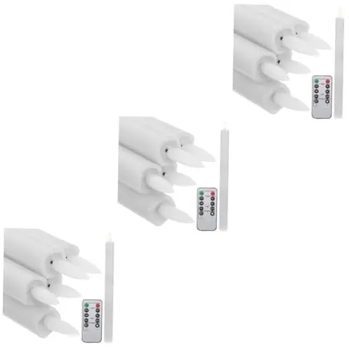 Produktbild: UKCOCO 18 Stk Elektronische Kerze Mit Fernbedienung Künstliche Wachskerze Batteriebetriebene Kerzen Elektronische Kerzen Flammenlose Spitzkerzen Knopfbatterie Schmücken Weiß Hochzeit
