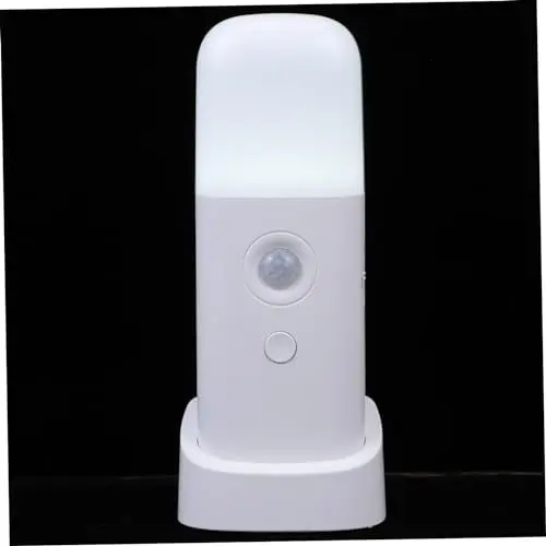 Produktbild: UKCOCO 1 Satz Nachtlicht Nachttischlampe Toilettenlicht Wiederaufladbar Tragbar Neben Lampen Bewegungssensor Licht Innen Berührungssensor Nachtlampe Raumlicht Abs Induktion Weiß Kind