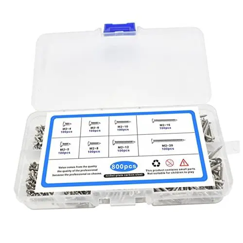 Produktbild: UKCOCO 1 Satz Schraubensatz Hauswandschrauben Flachkopfschrauben Vierkantregister Kleine Kreuzschrauben Sortiment Kit Dachrinnenschrauben Flachschrauben Brunnenkopfabdeckung M2