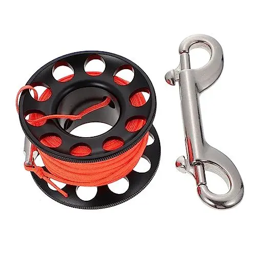 Produktbild: UKCOCO 1 Satz Tauchspule Diving Line Rolle Fingerspule Mit Haken Tauchzubehör Einzel Tauchrollenschnur Tauchwerkzeuge Tauchausrüstung Einziehbar Getriebespule Tauchen Tragbar Black Kabel