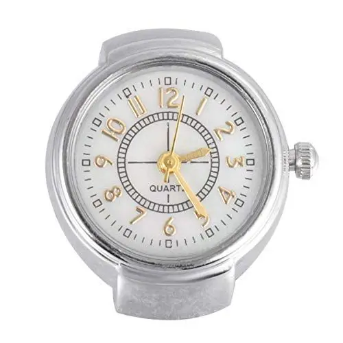 Produktbild: UKCOCO 1stück Mini Uhr Für Damen Und Herren Stilvolle Fingeruhr Mit Großen Ziffern Modisches Accessoire Silber Praktische Zeitansage Ohne Smartphone Für Jeden Anlass