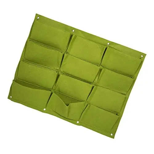 Produktbild: UKCOCO 1stück Vertikaler Wandpflanzer Aus Filz Mit Fächern Hängende Pflanztasche Für Garten Und Balkon Grün Für Kleine Räume Und Kreative Gartenideen