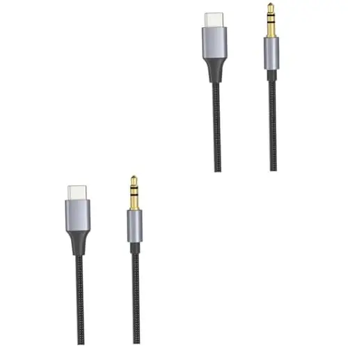 Produktbild: UKCOCO 2St Audio-Adapterkabel USB-C-Audiokabel Typ-C-Audioadapter AUX-Kabel USB C Kopfhörer Anschlusskabel USB C Klinkenkabel Kopfhörer-Konverter Adapterkabel für Audiogeräte Kupfer