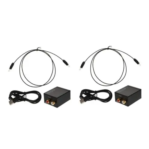Produktbild: UKCOCO 2St Audiokonverter optisches kabel 3,5-Loch-Audio-Koaxialkonverter Digital-Analog-Audio-Konverter analoges Audiozubehör DAC-Wandler Glasfaser-Audio-Adapter Plastik Black