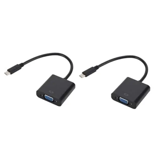 Produktbild: UKCOCO 2 Stücke Typ-c Zu Adapter Kabel 1080p USB 3 1 Konverter Verbinden Laptop Zu Tv Projektor Monitor Schwarz