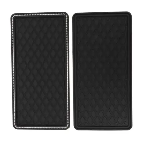 Produktbild: UKCOCO 2St rutschfeste Matte Auto-Armaturenbrettständer Selbstklebende Armaturenbrettmatte Autohalterung -Rutschpad Auto antirutschmatte rutschfeste Unterlage Anti-Rutsch-Pad PVC Black