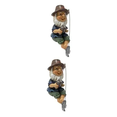 Produktbild: UKCOCO 2 Stck. Teichlandschaft Ornamente Teiche Wasser Mini Gartenschmuck Zwerg Gartenverzierung Skulptur Teichlandschaft Landschaftsschmuck Harz