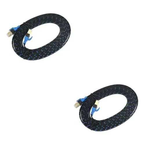 Produktbild: UKCOCO 2 Stück 3 Netzwerkkabel ethernet cables ethernetkabel druvker druckkopfreiniger stegleitung router Cat7-Ethernet-Kabel einziehbares Ethernet-Kabel Netzwerk-Patchkabel LAN-Kabel