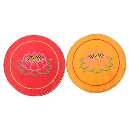 Produktbild: UKCOCO 2stücke Meditationskissen Teilig Runde Sitzmatte Für Zuhause Komfortable Kniefallmatte Für Tempel Meditation Weich Leicht Vielseitig Einsetzbar Farbige Mandala-Designs