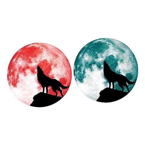 Produktbild: UKCOCO Glow Dark Aufkleber Set Mond Thema 2 Stücke Halloween Peel Und Stick Kunst Aufkleber Für Home