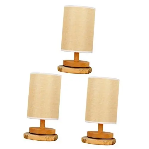 Produktbild: UKCOCO 3St Nachttischlampe Schreibtischlampen Schreibtischlampe aus Holz dimmbares Licht Lampensockel aus Holz LED-Schreibtischleuchte einfach Schlafzimmerbeleuchtung Bambus