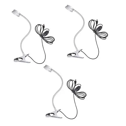 Produktbild: UKCOCO 3St kinder nachtlicht USB-Schreibtischlampe Licht anklemmen Nachtbuchlicht buchlampe Leselampe LED-Leselicht Clip-Lampe Augenschutz Clip-Licht Nachttischlampe Arbeit