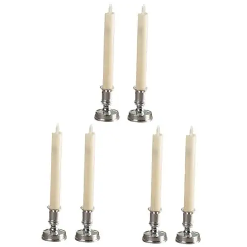 Produktbild: UKCOCO 3 Paare Geführte Kerzenlichter Batterie Kerzen Elektronische Halloween-kerze Flammenlose Spitzkerzen Led-lampe Kegelkerzenhalter Led-teelicht-timer Umgebungslicht Herbst