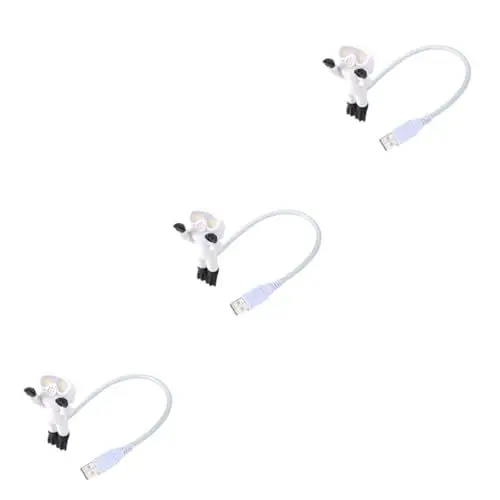 Produktbild: UKCOCO 3 Stk Schreibtischlampen LED-Lampe flexible Nacht LED-Dekor tragbare Taucherlampe Leselampen anklemmen Modelle USB-Lampe Fernsehschrank Ornamente Nachtlicht schmücken Weiß