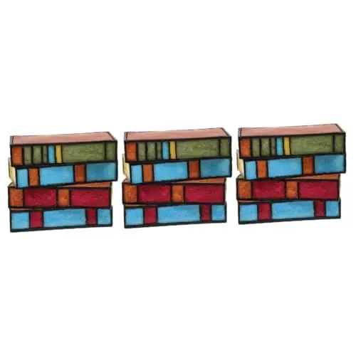 Produktbild: UKCOCO 3 Stück Bemalte Buch Stapellampe Tischlampen Schreibtischlampe Bücherregale Das Geschenk Gestapelte Bücher Tischlampe Gestapelte Bücher Lampe Tischlampe Für Schlafzimmer