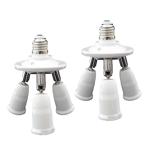 Produktbild: UKCOCO 3-in-1-adapter Lichtsplitter 3 Wege Fassung Für Lampenfassung 3-polige Lampenfassung Pbt-lampenfassung Licht Steckdose Led-glühbirne 3 in 1 Lampenadapter E27 Weiß Konverter Sensor