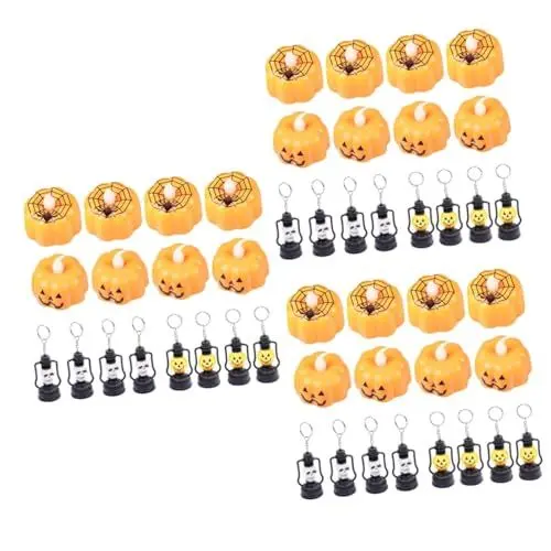 Produktbild: UKCOCO 48 Stk Halloween-led-kerzenlicht Led-teelichter Kürbis Teelichter Halloween-kerzen Led-nachtlichtbirnen Lampenanhänger Batteriekerze Scheinen Elektronisches Bauteil Requisiten