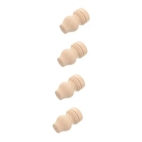 Produktbild: UKCOCO 4 Stück Massivholz Möbelbeine Couchbeine Schreibtischbeine Schminkhocker Schminktisch Kommoden Holzkommode Tischbein Fuß Holzmöbelbein Holzbett Amerikanischer Stil