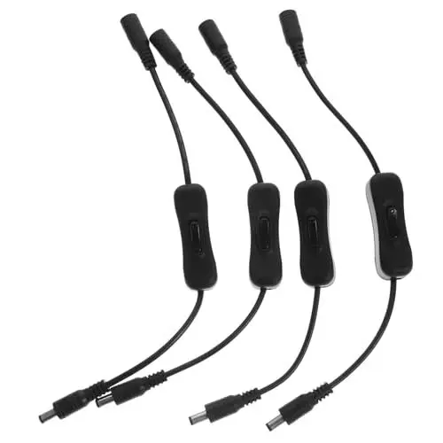 Produktbild: UKCOCO 4 Stück Netzschalterkabel Kleiner LED Streifen Inline Schalter Inline Schalterkabel Ersatz Inline Schnurschalterteil Streifenlicht Schnurschalter Inline Lichtschalter