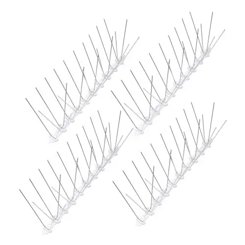 Produktbild: UKCOCO 4 Stück Vogel Dorn schützenvogel vogelschutz tauben abwehr Bird Protect taubenschutz Zaun Streifen Anti-Spitze für Tauben Planke Bausatz Rostfreier Stahl