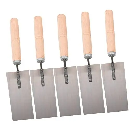 Produktbild: UKCOCO 5St Gips Stuck Betonkelle Messkelle malen Flachrandkelle Schaber caulkmate bastelkasten Fugenkratzer Bastelset spachtel werkzeug Betonglätter Maurerkelle Glättkelle Putzkelle Holz