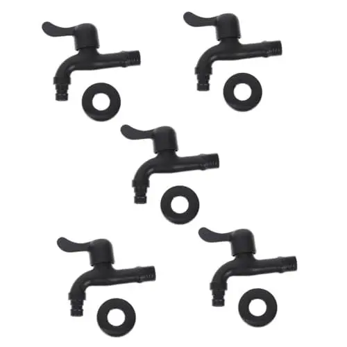 Produktbild: UKCOCO 5St Waschmaschine Wasserhahn küchenwasserhahn Wasserhahn für Waschmaschine Waschbecken Wasserhahn wischmop schwarzer Hahn Küchenzubehör komplett automatisch Wäsche Wasserhahn