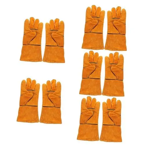 Produktbild: UKCOCO 5 Paare Anti-Verbrühungs-Handschuhe zum Grillen grillhandschuhe Backhandschuhe Kochhandschuhe zum Grillen Camping-Grillhandschuh Hitzebeständige Handschuhe Outdoor-Handschuhe lang