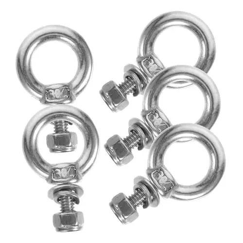 Produktbild: UKCOCO 5 Sätze Augenschrauben Aus Edelstahl Ringmuttern Gewindebolzen Ringschrauben Mit Muttern Ringschrauben Mit Unterlegscheiben Schwerlast-hebering Ringöse Schrauben Ösen Bolzen Silver