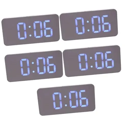 Produktbild: UKCOCO 5 Sätze Led-spiegeluhr Funkwecker Herrenuhren Wanduhr Digital Wanduhren Wecker Digital Wecker Kinder Geführte Uhr Elektrischer Wecker Haushalt Elektronisches Bauteil Geschenk