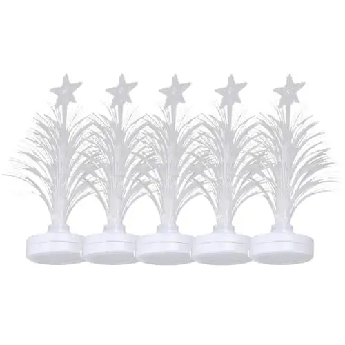 Produktbild: UKCOCO 5st Desktop-weihnachtsbaum Vorbeleuchteter Weihnachtsbaum Led-weihnachtsbaumlicht Geführter Weihnachtsbaum Kleiner Weihnachtsbaum Künstlicher Weihnachtsbaum Weiß Spielzeug Blitz