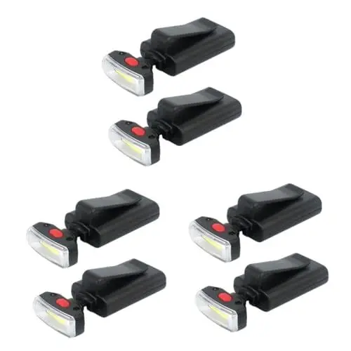 Produktbild: UKCOCO 6 Stk Hut Lampe plastiktisch plastic kopfleuchte caakg Nachtlicht mit Batterie Läufer Warnleuchten nachtlampe Camping-Kopflampe nachts Scheinwerfer Taschenclip Warnlicht LED