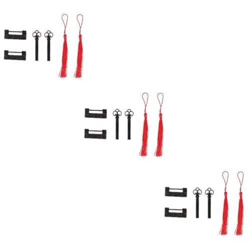 Produktbild: UKCOCO 3 Sets Antikes Vintage-schloss Chinesische Vorhängeschlösser Blumen- Und Legierungsriegel Für Koffer 2 Stück * 3